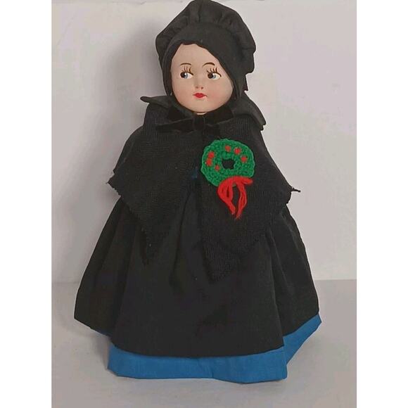 Vintage Hand Made Amish Dish Soap Bottle Doll Woman Decor Primitive Crafts - Picture 16 of 16